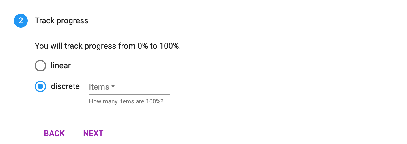 Agile Tools generic Discrete Percentage Key Result type